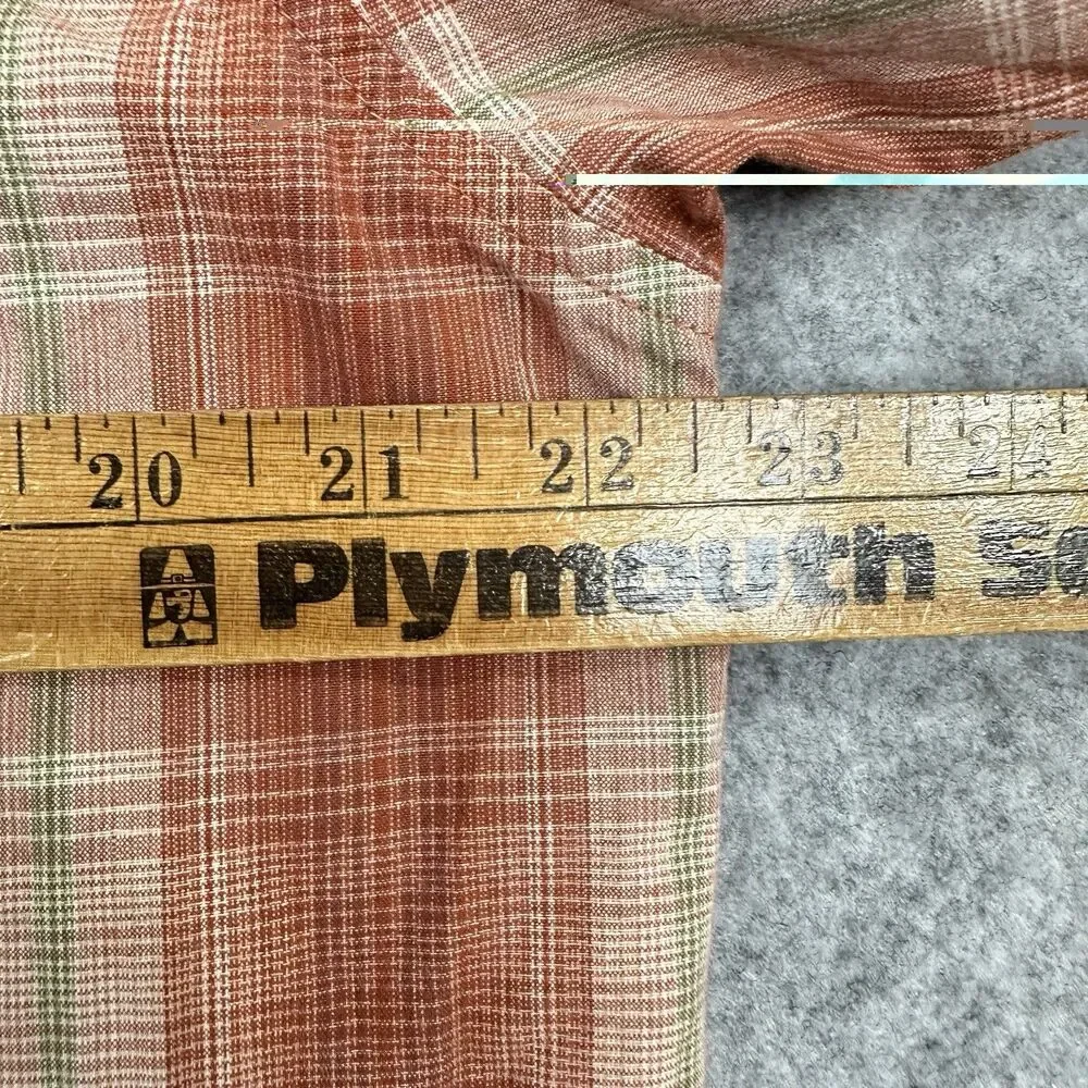 TP Saddle Blanket Trading Co Snap Shirt Men L Plaid Western Ranch Pockets Cotton